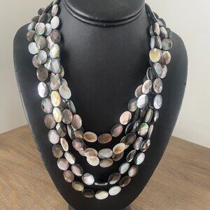 Lucas Lameth LUC 925 Multi Strand Abalone Necklace